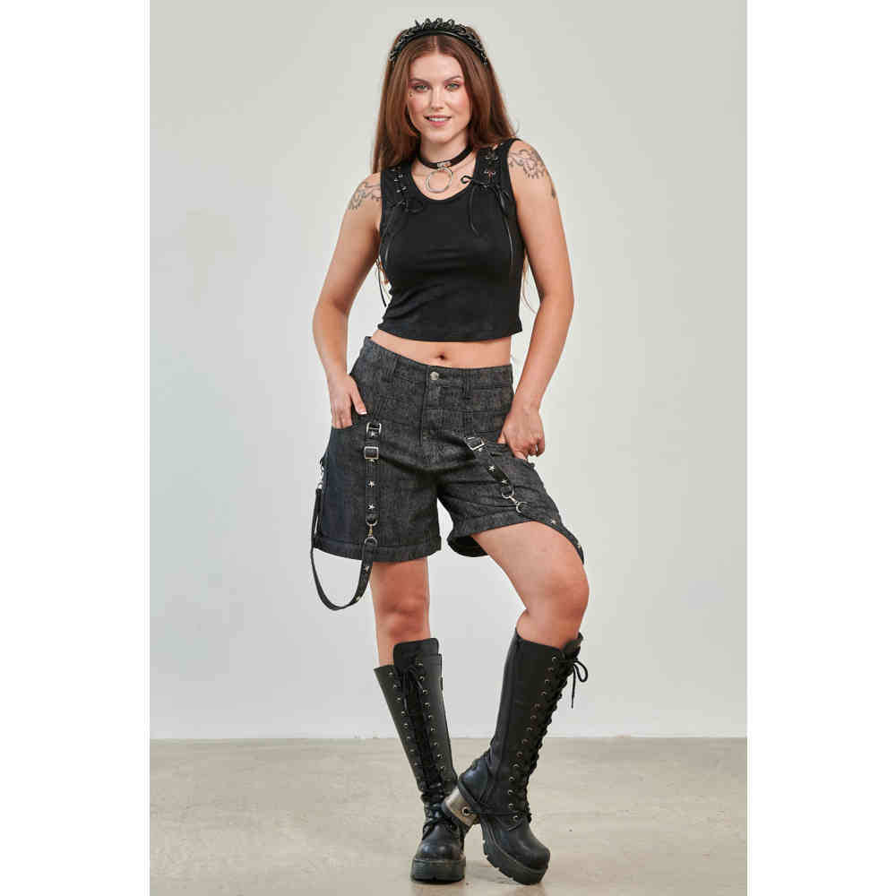 Banned - Glitchcore Detachable Weite Hose - Grau